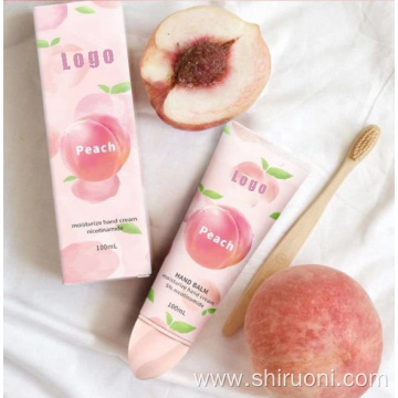 OEM ODM Custom Logo Own Label Packaging Refuce Fine Lines Peach Hand Cream